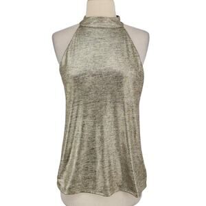 White House Black Market Metallic Halter Top